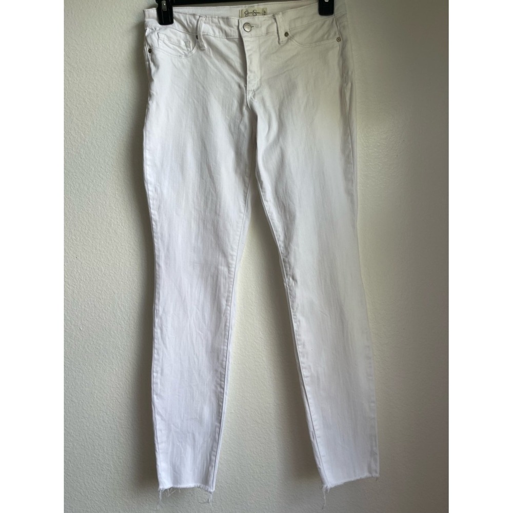 Jessica Simpson‎ White Skinny Jeans with Signature Button Size 4/27